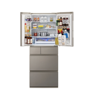 パナソニック 450L 6ドア冷蔵庫 ヘアラインシャンパン NR-F45HY2-N-イメージ2