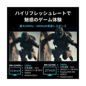 TVS REGZA 23．8型ゲーミング液晶ディスプレイ ブラック RM-G245N-イメージ9