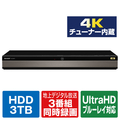 シャープ 3TB HDD/4Kチューナー内蔵ブルーレイレコーダー AQUOS ブルーレイ 4BC30DT3