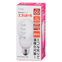 オーム電機 電球形蛍光灯 E26口金 全光束760lm(12W 一般電球タイプ) 電球色相当 EFA15EL12N