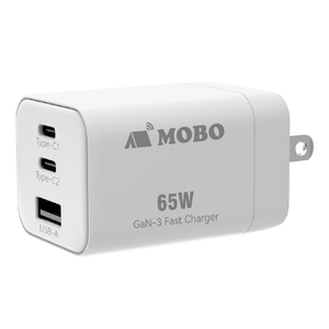 MOBO 折りたたみ式プラグ搭載 コンパクトAC充電器 65W e angle select MOBO ホワイト(マット加工) AM-PDMGAN65W-WHED-イメージ4