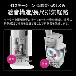 シャープ 紙パック式コードレススティッククリーナー ステーションタイプ RACTIVE Air STATION ホワイト系 EC-WR2-W-イメージ10