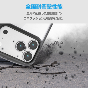 エレコム iPhone 17 ProMax用TOUGH SLIM LITE ケース フレームカラー メタルステッカー付 ブラック PM-A25DTSLFCBK-イメージ3