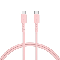 MOTTERU しなやかで絡まない USB-C to USB-Cシリコンケーブル(100cm) シェルピンク MOT-SLCC100-PK