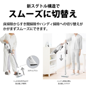 シャープ サイクロン式コードレススティッククリーナー RACTIVE Air POWER ホワイト系 EC-SR11-W-イメージ12