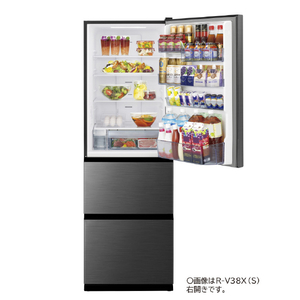 日立 【左開き】375L 3ドア冷蔵庫 グラファイトシルバー RV38XLS-イメージ2