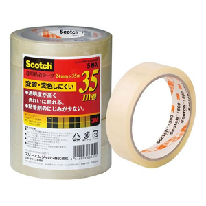 3M スコッチ 透明粘着テープ 24 mm×35 m 5巻 FCF845T-500-3-2435-5P-イメージ1