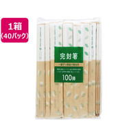 大和物産 植林材紙完封元禄箸 楊枝無 100膳×40P(特) FC022NT-20037