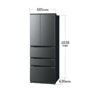 シャープ 505L 6ドア冷蔵庫 FiT63cmシリーズ ダスクダークメタル SJ-MF51P-H-イメージ2