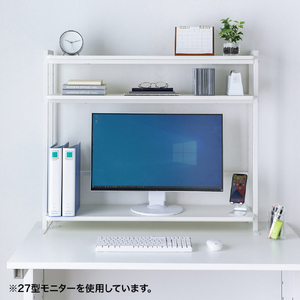 サンワサプライ クランプ式机上ラック 3段タイプ ホワイト MR-LC308W-イメージ8