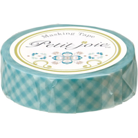 ニチバン ニチバン プチジョア マスキングテープ ギンガムチェック ライトブルー FCG025V-PJMT-15S005