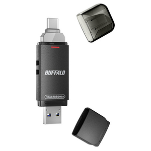 BUFFALO USB3．2(Gen2) Type-C/Aコネクター両対応 高速帯 スティック(500GB) ブラック SSD-SDH500U3-BA-イメージ1
