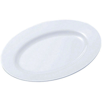 エンテック 小判皿 (リム型) 10吋 (白) FC71808-NO.38AW