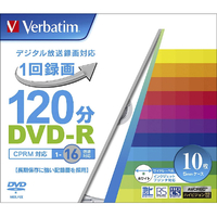 Verbatim 録画用DVD-R 4．7GB 1-16倍速 CPRM対応 インクジェットプリンタ対応 10枚入り VHR12JP10V1