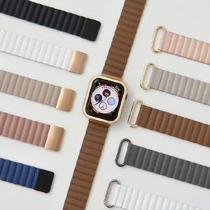 GAACAL Apple Watch Series 1-8/SE1-2(38/40/41mm)用マグネット式PUレザーバンド クリームベージュ W00186PBA-イメージ4