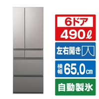パナソニック 490L 6ドア冷蔵庫 シルバー NR-F49EY2-S