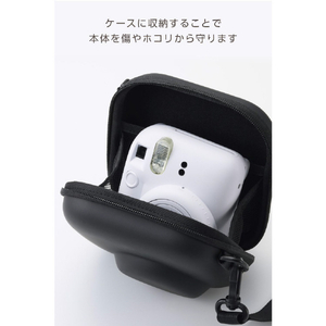 エレコム instax miniシリーズ(チェキ)用 カメラケース/フラット ブラック IC-CCGPFLBK-イメージ4