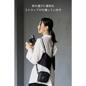 エレコム instax miniシリーズ(チェキ)用 カメラケース/フラット ブラック IC-CCGPFLBK-イメージ7