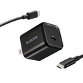 エレコム USB Power Delivery 45W AC充電器(C-Cケーブル付属/1．5m) ブラック ACDC-PD12345BK