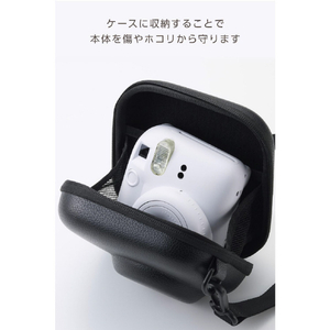 エレコム instax miniシリーズ(チェキ)用 カメラケース/エンボス ブラック IC-CCGPTXBK-イメージ4