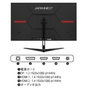 JAPANNEXT 27型ゲーミング液晶ディスプレイ ブラック JN-27GI144FHDR-イメージ2