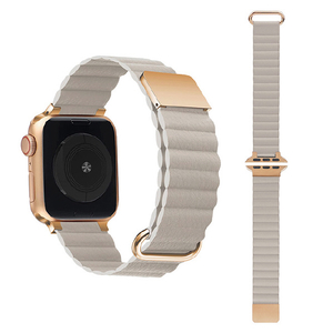 GAACAL Apple Watch Series 1-8/SE1-2(38/40/41mm)用マグネット式PUレザーバンド ライトグレー W00186LGA-イメージ1
