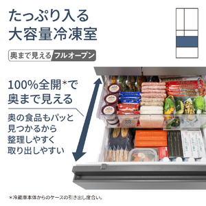 パナソニック 490L 6ドア冷蔵庫 マットライトベージュ NR-F49EY2-C-イメージ6