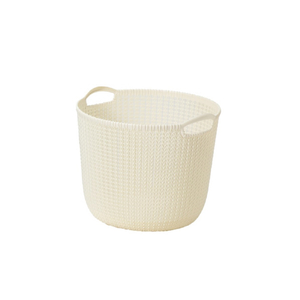 藤栄 ラウンドバスケット 30L Knit ホワイト ﾆﾂﾄﾗｳﾝﾄﾞﾊﾞｽｹﾂﾄﾗ-ｼﾞ30LWH-イメージ1