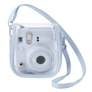 エレコム instax mini 12用(チェキ) カメラケース クリア/ブルー IC-CCM12BU-イメージ2