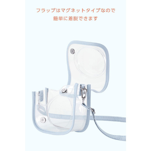 エレコム instax mini 12用(チェキ) カメラケース クリア/ブルー IC-CCM12BU-イメージ6
