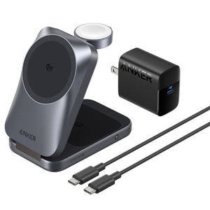 Anker Prime Wireless Charging Station (3-in-1, MagGo, AirCool, Foldable) ブラック B25N1N11-イメージ1