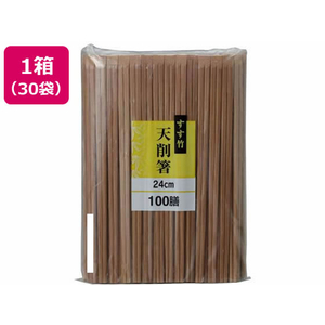 大和物産 すす竹天削箸24cm 100膳×30袋 FC589PU-10877-イメージ1