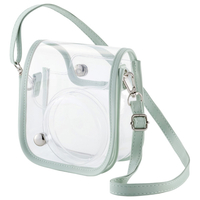 エレコム instax mini 12用(チェキ) カメラケース クリア/グリーン IC-CCM12GN