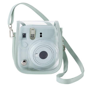 エレコム instax mini 12用(チェキ) カメラケース クリア/グリーン IC-CCM12GN-イメージ2