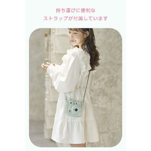 エレコム instax mini 12用(チェキ) カメラケース クリア/グリーン IC-CCM12GN-イメージ7