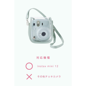 エレコム instax mini 12用(チェキ) カメラケース クリア/グリーン IC-CCM12GN-イメージ8