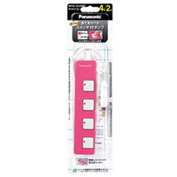 パナソニック スイッチ付タップ(4個口/2m) ザ・タップZ ピンク WHS2524NP