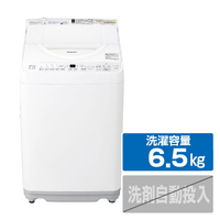 SHARP ES-TX6K-W 6．5kgタテ型洗濯乾燥機 ホワイト系|エディオン公式通販
