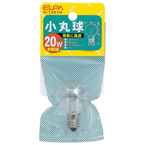 エルパ 小丸球 E12口金 20W クリア 1個入り G-1261H-イメージ1