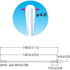 エスコ φ4.6×149.0mm 工業用綿棒 100本 両面 FCJ127H-EA109DY-20-イメージ4