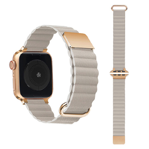 GAACAL Apple Watch Series 1-8/SE1-2/ULTRA(42/44/45/49mm)用マグネット式PUレザーバンド ライトグレー W00186LGB-イメージ1