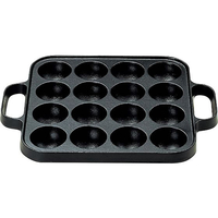 及源鋳造 SE たこ焼器 角型 16穴 CA-30L 鉄イモノ FC654LR-6046600