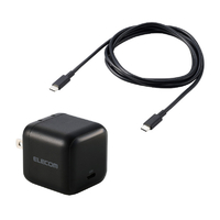 エレコム USB Power Delivery 65W AC充電器(C-Cケーブル付属/1．5m) ブラック ACDC-PD12565BK