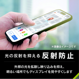 トリニティ iPhone 16/15/15 Pro/14 Pro用ケースとの相性抜群 反射防止 画面保護強化ガラス TR-IP24M2-GLS-AG-イメージ2