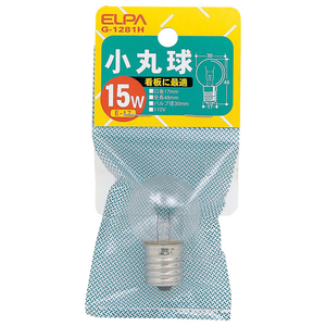 エルパ 小丸球 E17口金 15W クリア 1個入り G-1281H-イメージ1