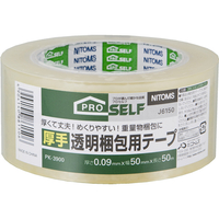 ニトムズ 厚手透明梱包用テープ 90μ 50mm×50m PK-3900 F855941-J6150