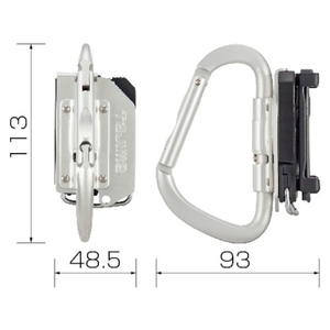 ＴＪＭデザイン タジマ/着脱式工具ホルダー アルミ 折りたたみ式 カラビナ 大 銀5193113カラビナ大 折りたたみ FC502CC-1024581-イメージ2