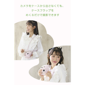 エレコム instax mini 12用(チェキ) カメラケース クリア/ピンク IC-CCM12PN-イメージ5