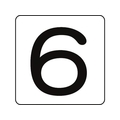 日本緑十字社 数字ステッカー 6 HS-6(5P)大 80×80mm 5枚組 アルミ FC420GF-8248160