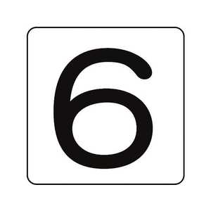 日本緑十字社 数字ステッカー 6 HS-6(5P)大 80×80mm 5枚組 アルミ FC420GF-8248160-イメージ1